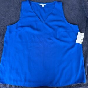 Nine West Women's Vibrant Blue V-Neck Blouse